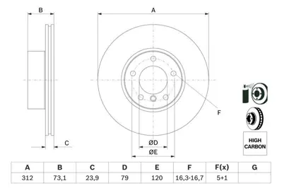 BOSCH 0986479381 On Fren Dıskı Bmw F20 F30 E84 E90 311.8mm 34116855006