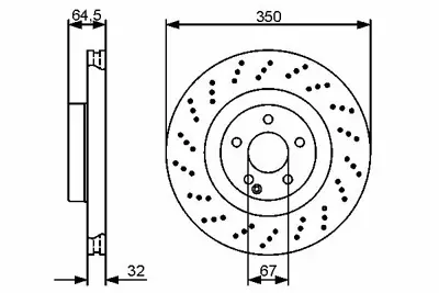 BOSCH 0986479412 Fren Dıskı On (Amg Spor Tıp, Kod: 950-951) S-Class W221 06>13 C216 06>13 2214210012