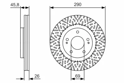 BOSCH 0986479527 Fren Disk On Mıtsubıshı Grandıs Mn116981 Df6259 Mn116981 MN116979, MN116981, BD7031, 20373202