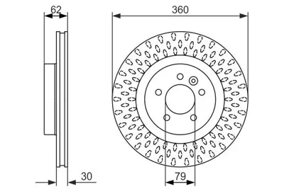 BOSCH 0986479578 Fren Dıskı Ön Land Rover Dıscovery Iv 0918  Dıscovery V 16 Range Sport 0913 Havalı 360mm SDB000624