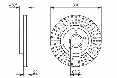 BOSCH 0986479956 Fren Dıskı Ön 31362412, DV611125AA, 7M511125BB, 7M511125BA, 3M512C375BD, 3M512C375BC, 3M512C375BB, 3M512C375BA, 3M512C375B1D, 1520297