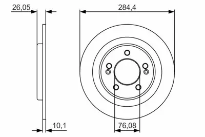 BOSCH 0986479A47 Fren Diski Arka İ30 11> Düz 5 Bijon DF6599