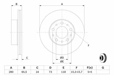 BOSCH 0986479B96 Fren Dıskı 4249K3, K1341044080