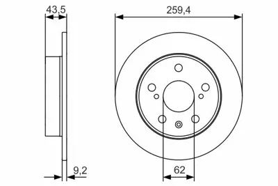 BOSCH 0986479C44 Fren Dıskı Arka 55611-61M00