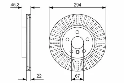 BOSCH 0986479C91 Fren Dıskı On Bmw F45 F46 F48 F39 Mını F55 F56 F57 F60 34116864439, 34116866297, 34118835362, 1612435180, 1612435280, 51957507, 51957508, 6866297, 6864439