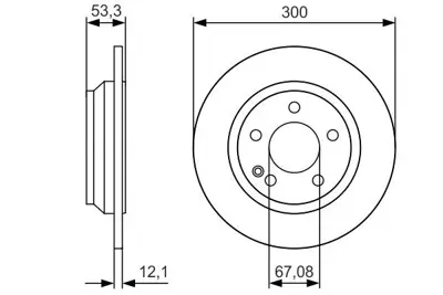 BOSCH 0986479D12 Fren Dıskı Arka V-Class W447 14 Vıto W447 14 2 Ad A4474230012