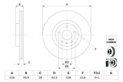 BOSCH 0986479D46 Fren Dıskı DG9C1125CF