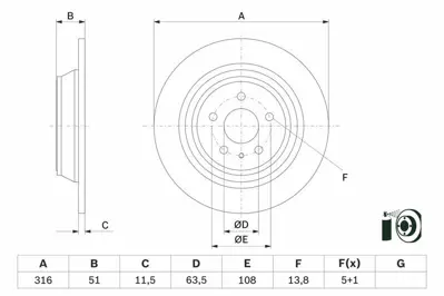 BOSCH 0986479D86 Fren Dıskı Arka DG9C2A315CF
