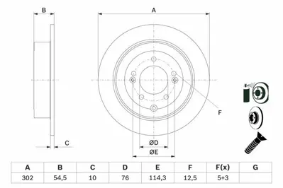 BOSCH 0986479E43 Fren Dıskı Arka 58411D3000