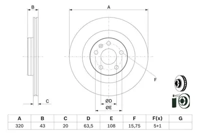 BOSCH 0986479E87 Arka Fren Diski Volvo S90 Ii 16 > V60 Ii 18 > V90 Ii 16 > Xc60 Ii 17 > 16 I·nc¸ 31400778