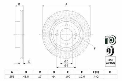 BOSCH 0986479F14 Fren Dıskı Ön 4615A129