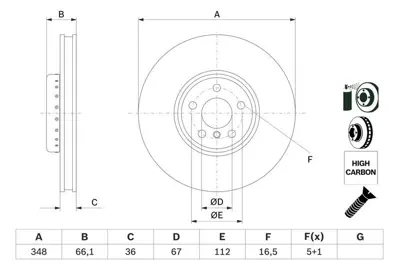 BOSCH 0986479F59 Fren Dıskı On Sağ Bmw G20 G30 G11 G01 G02 G05 G14 G15 G32 34116860912