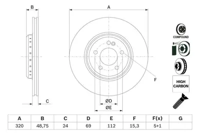 BOSCH 0986479G39 Fren Dıskı Arka W205 15>18 W213 16> C257 17> C238 17> X253 15> C253 16> 4230712
