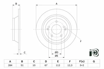BOSCH 0986479H11 Fren Disk Ssangyong Tivoli Arka 4840135000, 4840135001