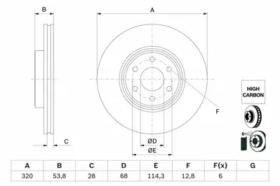 BOSCH 0986479H29 Fren Disk Mercedes X- Class W470 Ön 4704210200, 402065XA0A, A4704210200, 40206EB320, 402065X00A, 402063X00B, 402065X01A, 40206