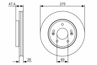 BOSCH 0986479R26 Fren Dıskı Ön 517122H000