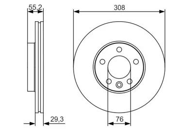 BOSCH 0986479R84 On Fren Aynasi Havali (16 Jant) Touareg 2.5 - 3.0 - 3.6 - 4.2 - 5.0 - 6.0 03>10 Transporter T5 - T6 1.9 - 2.0 - 2.5tdi 03>16 7H0615301D