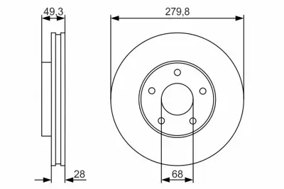 BOSCH 0986479R90 Fren Dıskı Ön 40206-4U107