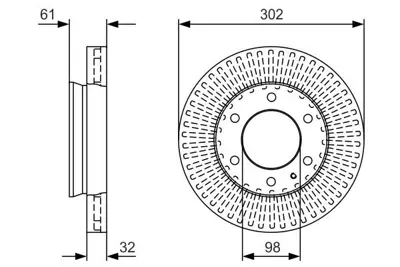 BOSCH 0986479V32 On Fren Diski Ford Ranger Tke 2.2-3.2 11> – Mazda Bt 50 2.2tdci 12 -> AB311125AC