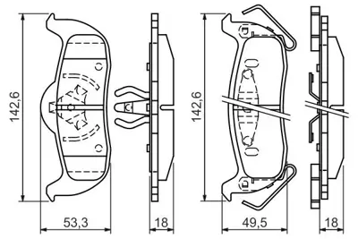 BOSCH 0986494142 Fren Balatası Arka Commander 05>10 Grand Cherokee 04>10 440607S025, 44060ZC025, 44060ZC026, 5080871AA, 5080871AB, D40609FE0A, V2010871AC, V2010871AB, V2010871, 2AMV4871AA