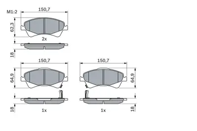 BOSCH 0986494187 Fren Balatası Ön 04465-0F010