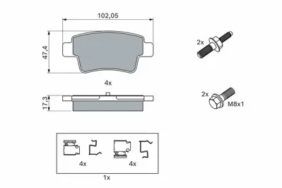 BOSCH 0986494222 Dısk Balata 77365886, 93189823