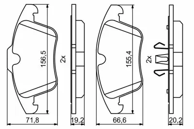 BOSCH 0986494246 On Fren Balatası Land Rover Freelander Iı Range Evoque Mondeo Iv 1.6tı - 2.0tdcı - 1.8tdcı - 2.5 07 - S Max Galaxy 1.6tdcı - 1.6 Tı - 2.2tdcı Volvo S60 Iı (134) 1.5 T3 1518 S80 Iı (124) 2.0 0812 V60 I (155, 157)  1115 V70 Iıı (135)  0915 Xc70 Iı (136)  091 ME6G9J2K021AB
