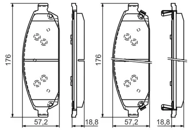 BOSCH 0986494370 On Fren Balatası Grand Cherokee Iı 2.7crd 10 - 01>grand Cherokee Iıı 5.7 V8 - 3.7 V6 06 - 05> 5080868AA