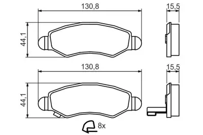 BOSCH 0986494458 On Fren Balatası Agıla 1.0 1.2 1.3 Cdtı 00> Suzukı Wagon R+1.3 4wd 00> 1605976