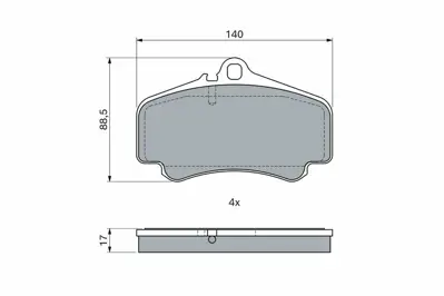 BOSCH 0986494710 Dısk Balata On Porsche 911 3.6 Turbo Cabrıolet GDB1778