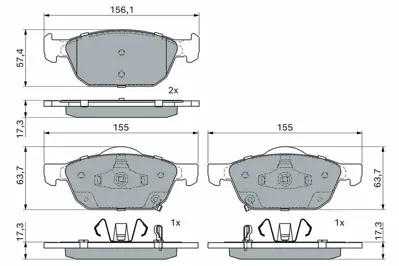 BOSCH 0986494785 On Fren Balatasi Citroen C3 Ii C4 Xsara Berlingo 00> Peugeot 1007 207 307 206 00> Fiat Doblo 06> Geely Emgrand Ec7 09>13 45022TV2E02