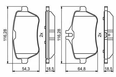 BOSCH 0986494790 Fren Balatası Arka C117 1319 W222 1417 V222 1417 X222 1417 C217 15 A0074203420, A0084200820, A0084202220, A0084203420, 74203420, 84200820, 84202220, 84203420, 74202820, A0064205720