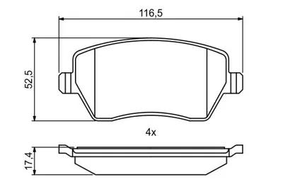 BOSCH 0986494856 Fren Balatası Ön 7701209164