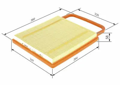 BOSCH 1457433574 Hava Filitresi Polo Fabıa 1.2 (54 Ps) Awy Bmd 01>08 3D129620