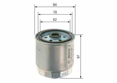 BOSCH 1457434443 Mazot Filitresi Accent Admıra Getz Matrıx 1.5 Crdı 03 05 3 Silindir Dızel Kısa Tıp 3192217400