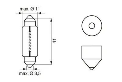 BOSCH 1987301014 Ampul Pure Lıght 12 V Sof. 10w 10 W Sv8.5 8 Sof. 10w Sv8.5 8 6411