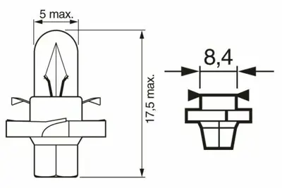 BOSCH 1987302236 12v 2w Dipsiz Ampül Duylu Açık Yeşil C Klasse 2352MFX6