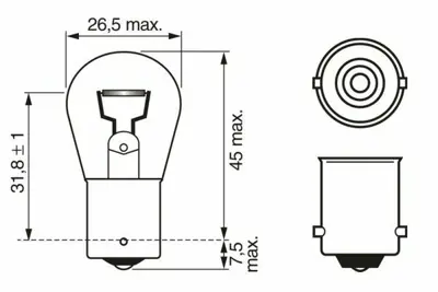 BOSCH 1987302239 Ampul Pure Lıght 12 V 21 W Ba15s Ba15s 7506