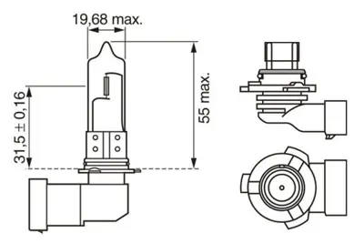 BOSCH 1987302807 12v Standart 9005 Ampul 65w Hb3 10 Ad 12V, 60W, HB3, 1987302807, 1987302807