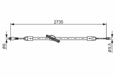 BOSCH 1987477845 Fren Halatı On (Park Frenı) W202 93>00 W203 00>07 Cl203 02>08 S203 02>07 C209 02>09 A2034200985