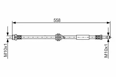 BOSCH 1987481182 Fren Hortumu 55800 Mm Transporter T5 1.9 Tdı 04.2003 - 11.2009  Transporter T5 2.0 Tdı 09.2009 - 0 7H0611701D