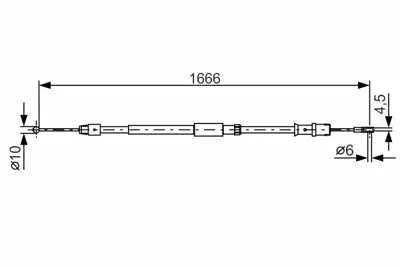 BOSCH 1987482032 El Fren Teli Arka Sağ - Sol Boxer Iii Jumper Iii Ducato Iii Boy:1485mm 06> 4 Ton A9064202085, A9064206885, 9064202085, 9064206885, 2E0609701AQ, 2E0609701J, 2E0609701, A2E0609701J, A9064202285