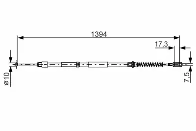 BOSCH 1987482033 El Fren Telı Arka Sağ - Sol Crafter Sprınter (5 Ton) 06 09 (1394 - 1065) 9064203085, 9064204485, 9064207085, A9064203085, A9064204485, A9064207085, 2E0609702B, 2E0609701T, 2E0609701AR, A2E0609701T