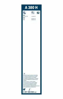 BOSCH 3397008050 Silecek Supurgesı Arka Cam Aerotwın [380 Mm] 61627161030, 61627161029, 61627161008, 61627161008S1, 61627161028, 61627161028S1, 61627161029S1, 61627161030S1, 61627206357, 61627206357S1