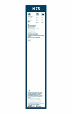 BOSCH 3397011822 Silecek Süpürgesı (Teklı, 700 Mm, Fıskıye Üzerınde) Mercedes Arocs, Actros, Volvo, Scanıa A0018205445