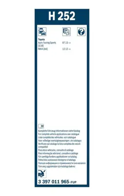 BOSCH 3397011965 Silecek Süpürgesı Arka 85242-42040