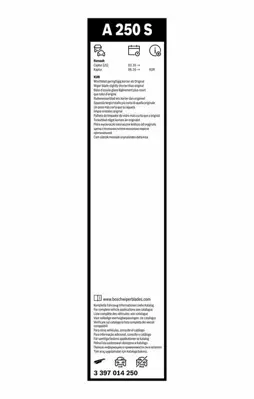 BOSCH 3397014250 Silecek  Süpürgesı Ön Takım 288907630R