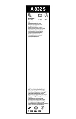 BOSCH 3397014832 Silecek Süpürgesı Ön Takım A1678209201, 1678209201, A1678209401