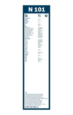 BOSCH 3397018198 Silecek  Süpürgesı Sol A0008209945