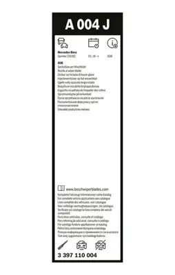 BOSCH 3397110004 Silecek Supurgesı Sprınter Uzunluk 600-650 Mm A9108240100